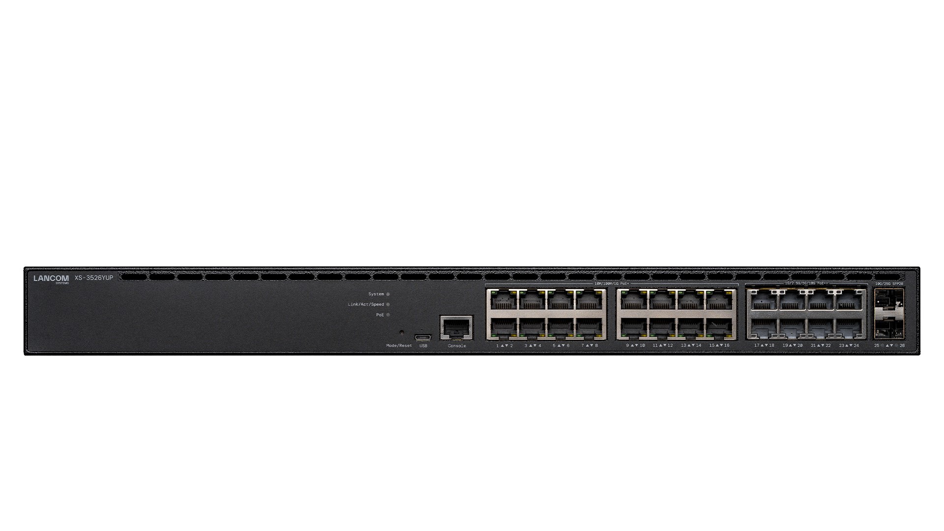 LANCOM XS-3526YUP Zarządzany L2/L3 2.5G Ethernet (100/1000/2500) Obsługa PoE 1U Czarny