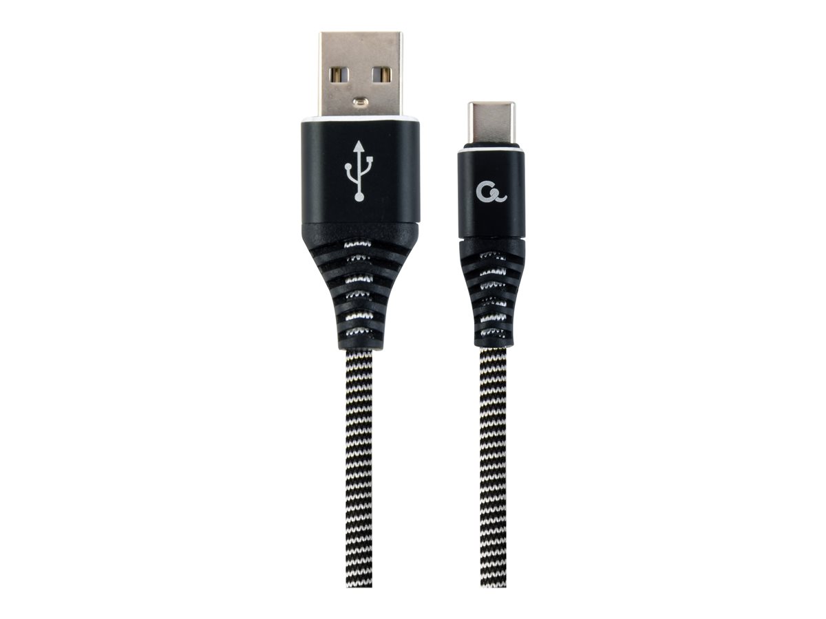 GEMBIRD CC-USB2B-AMCM-1M-BW Gembird premium kabel USB-C 2.0 (AM/CM) metalowe wtyki, oplot, 1m, czarny/biały