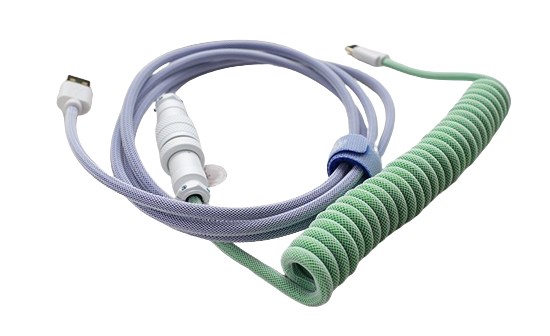 Ducky Premicord kabel USB 1,8 m USB A USB C Niebieski, Zielony