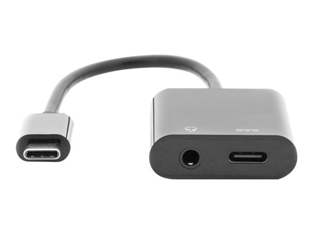 Kabel rozdzielacz USB 3.1 Typ C Gen.2 SuperSpeed+ 10Gbps Mini Jack 3.5mm + Typ USB C 20cm czarny