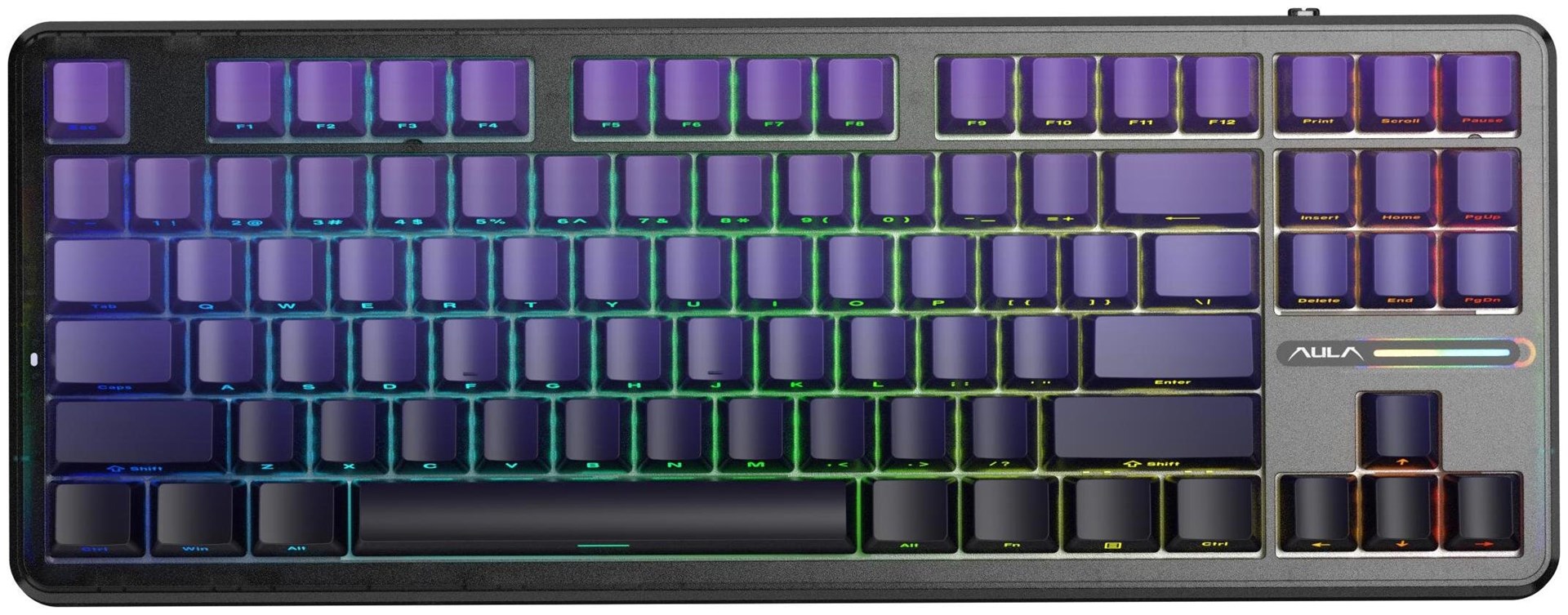 Klawiatura gasket F87 Pro Purple Black Gradient GrayWoodV4 switch RGB AULA