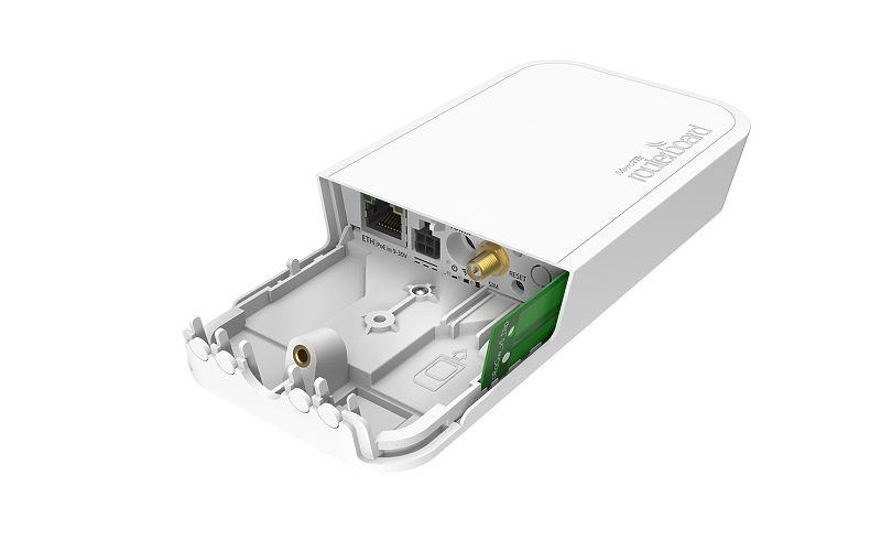 Router Mikrotik wAP LoRa8 kit - przepływność 300 Mbps, LAN 10/100 Mbps, zasilanie 9-30V, montaż na suficie, biała obudowa, antena wewn. i zewn., Atheros QCA9531 650 MHz, 16 MB Flash