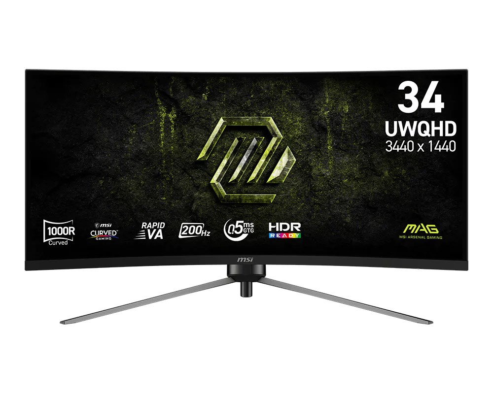 MSI MAG 345CQRF E20 monitor komputerowy 86,4 cm (34") 3440 x 1440 px UltraWide Dual Quad HD Czarny