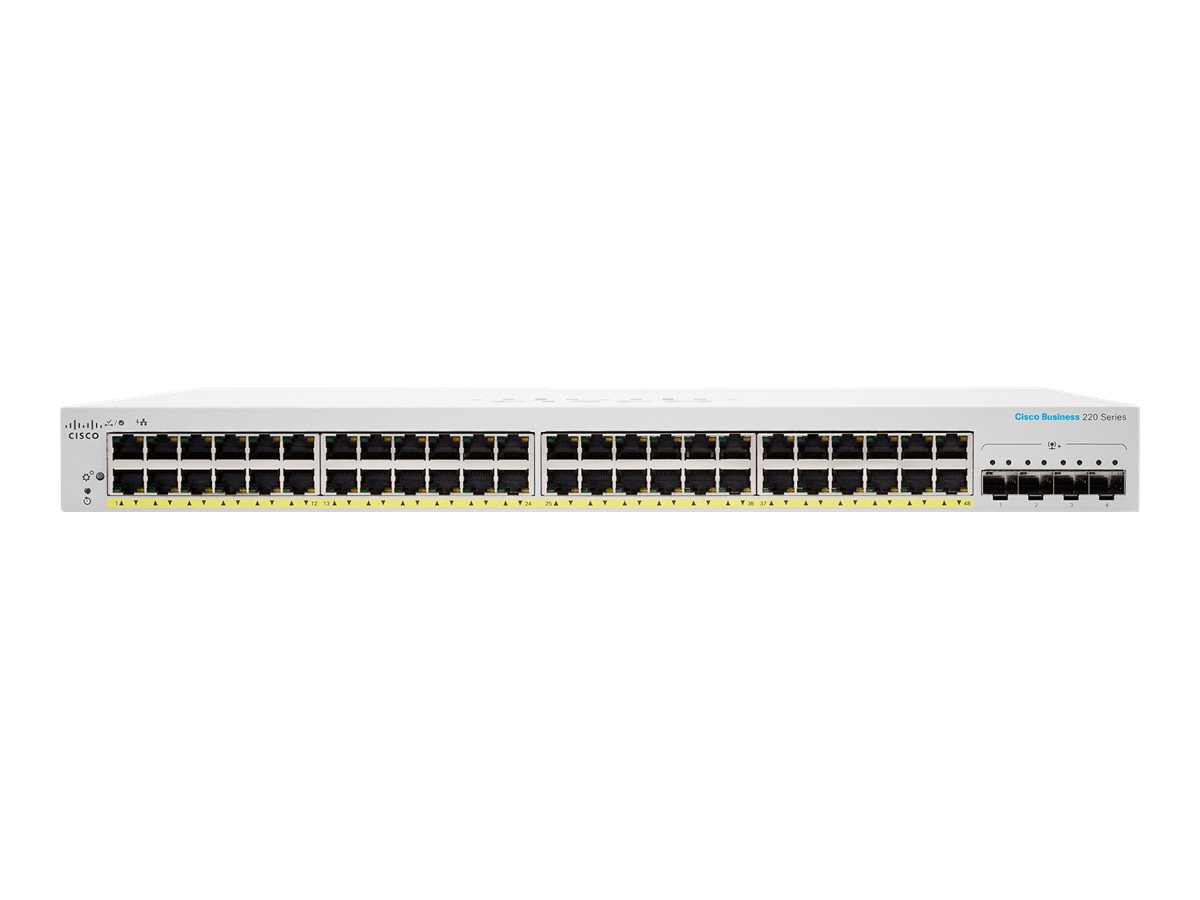 CISCO Business Switching CBS220 Smart 48-port Gigabit Full PoE 740W 4x10G SFP+ uplink