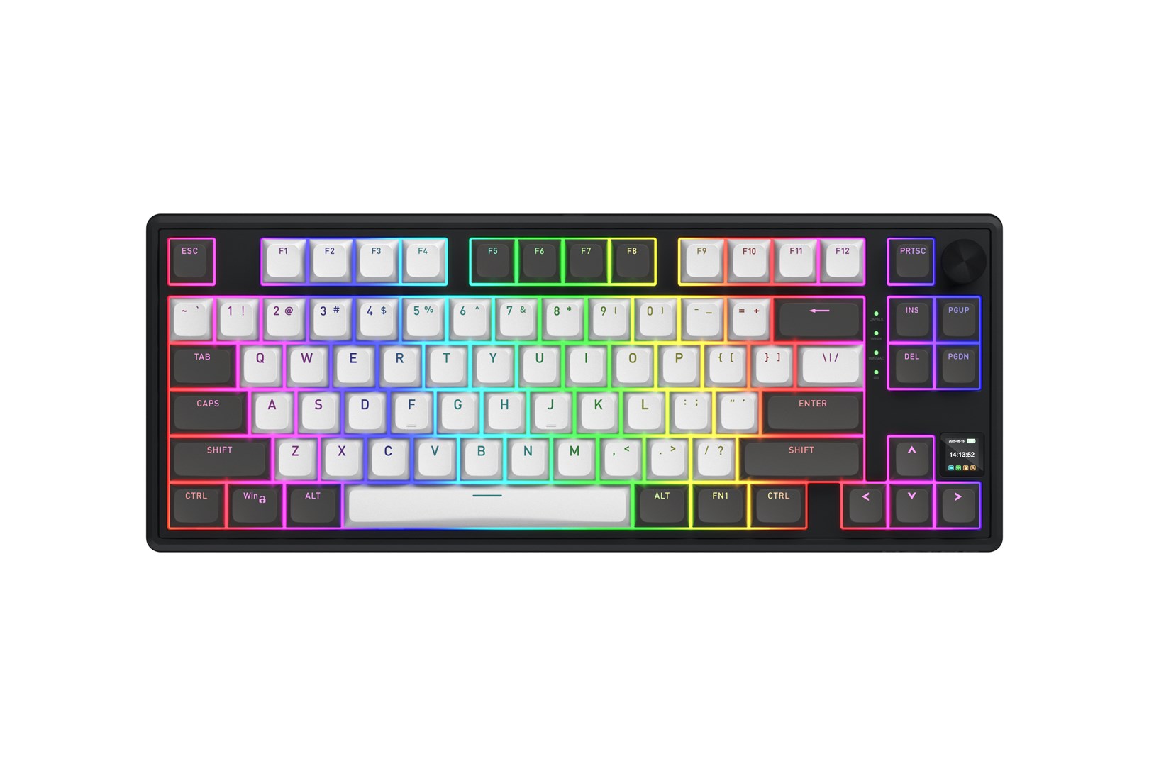 HATOR Skyfall Pro Wireless 80 klawiatura Gaming USB + RF Wireless + Bluetooth QWERTY US English Czarny, Szary