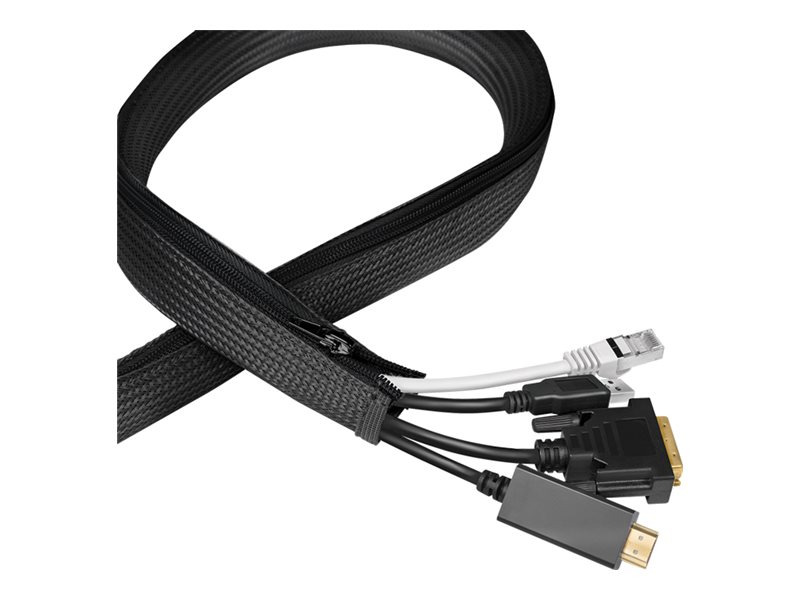 LOGILINK KAB0082 Organizer kablowy z zamkiem błyskawicznym poliester średnica zewnętrzna 30 mm czarny 5m