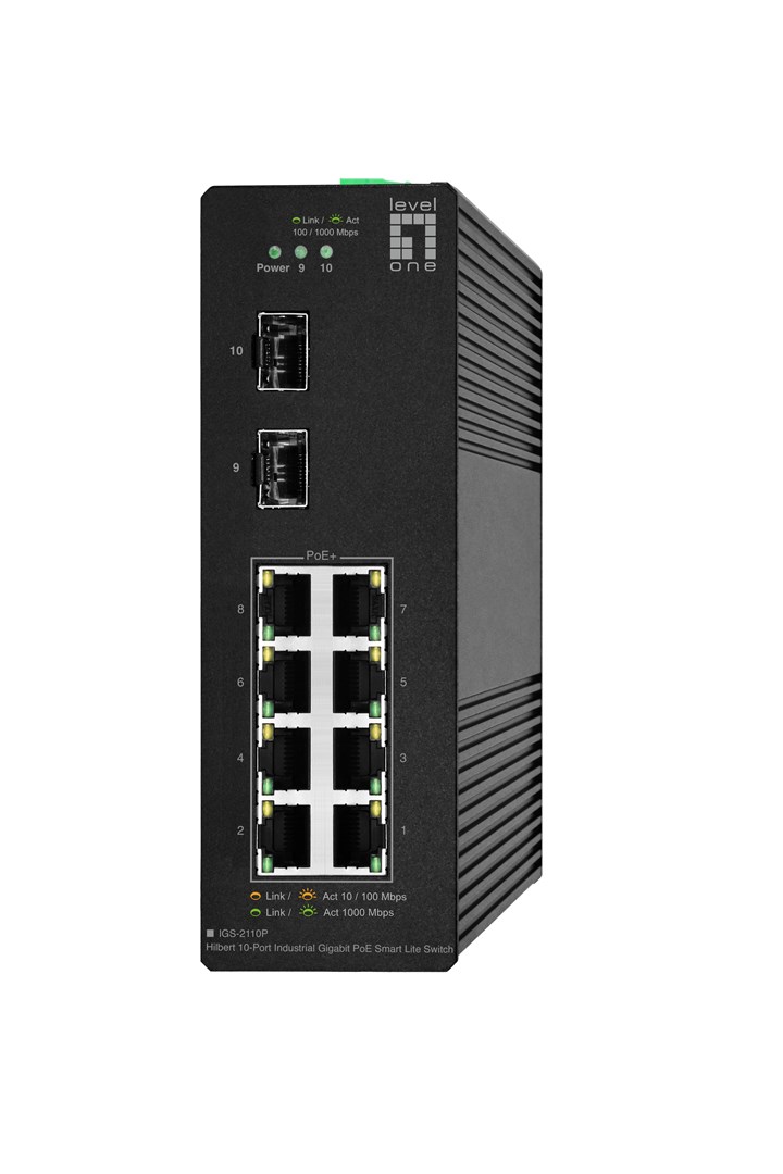 LevelOne IGS-2110P przełącznik sieciowy Zarządzany L2 Gigabit Ethernet (10/100/1000) Obsługa PoE Czarny