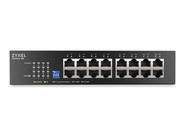 Switch Zyxel GS1100-16S-EU0101F Unmanaged, DIP, Fanless