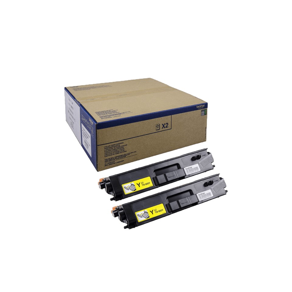 Brother TN-900YTWIN kaseta z tonerem 2 szt. Oryginalny Żółty