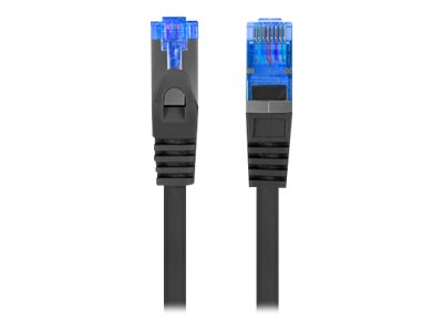 Patchcord kat.6a S/FTP LSZH CCA 0.25m czarny fluke