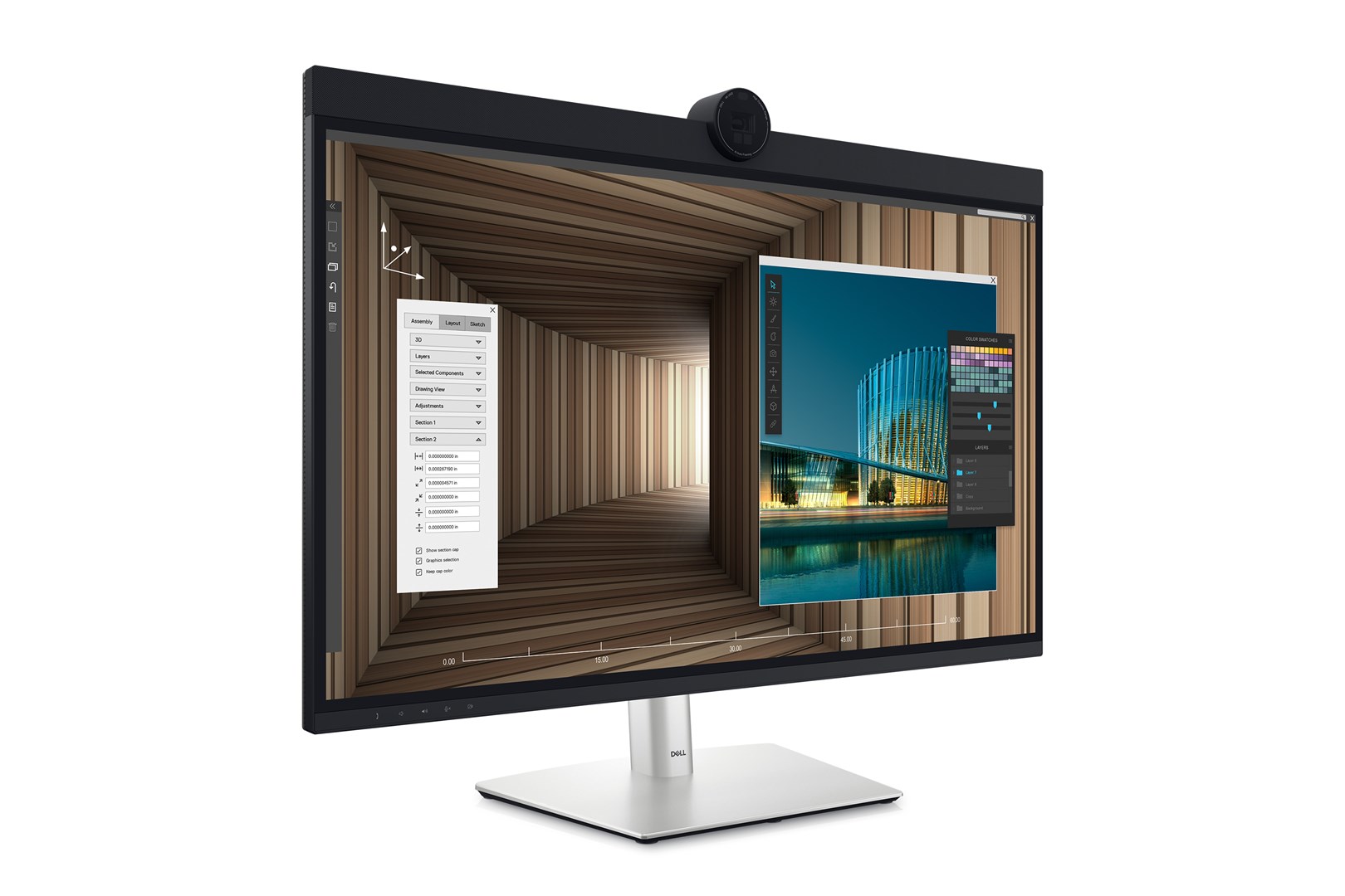 DELL UltraSharp U3224KBA LED display 80 cm (31.5") 6144 x 3456 px 6K Ultra HD LCD Czarny, Srebrny