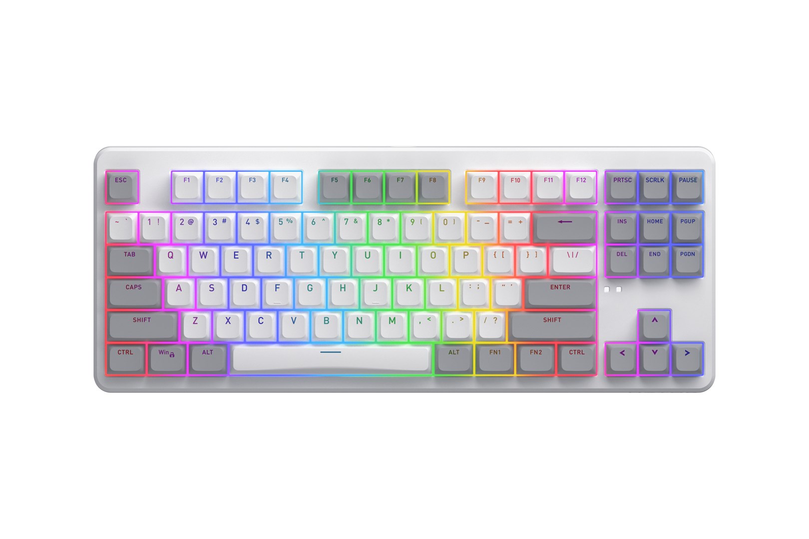 HATOR Rockfall 3 TKL Wireless klawiatura Uniwersalne USB + RF Wireless + Bluetooth QWERTY Angielski Biały