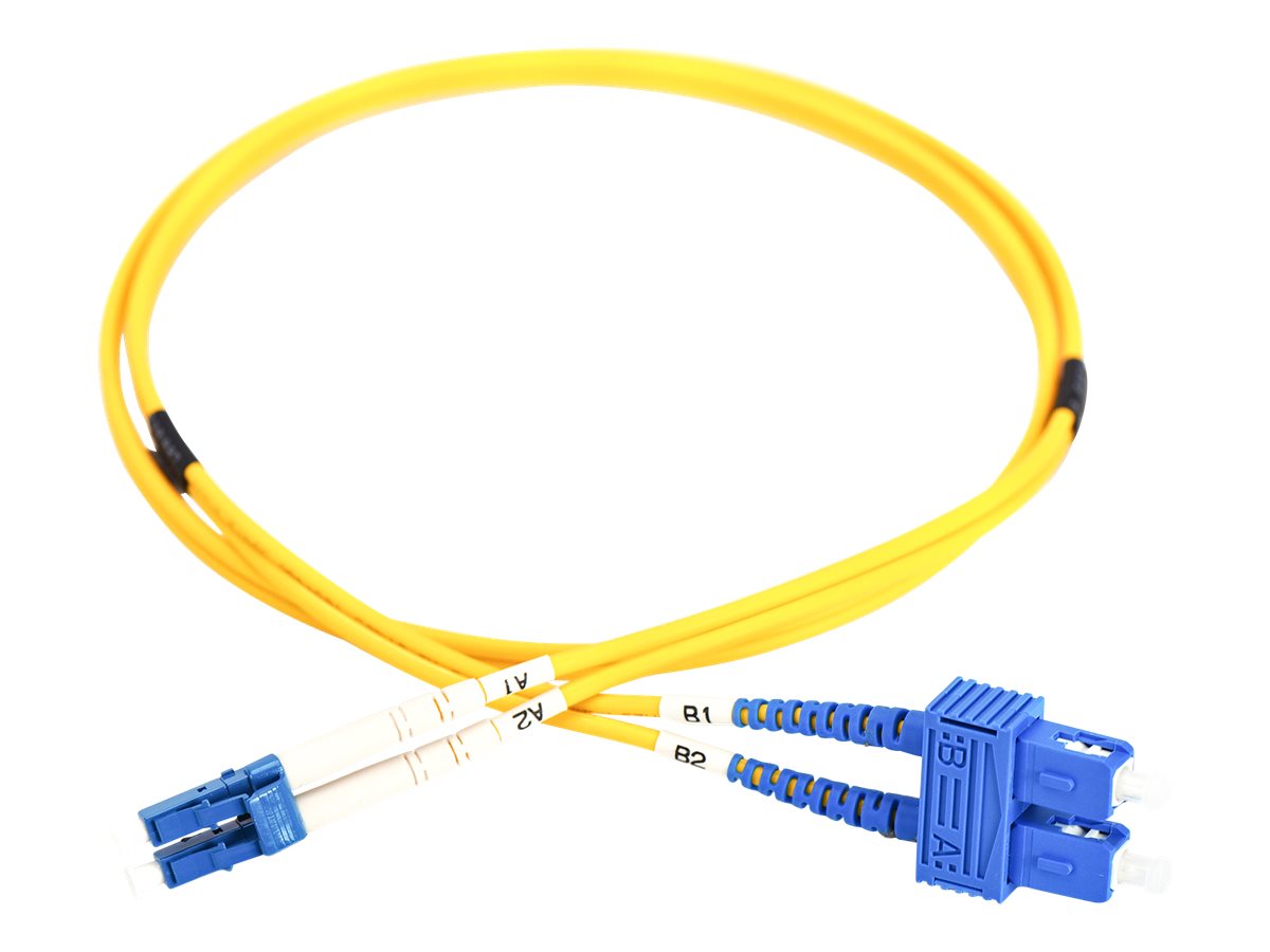 Patch cord światłowodowy FO LC/SC, duplex, SM 9/125, OS2, LSOH, 2m Żółty