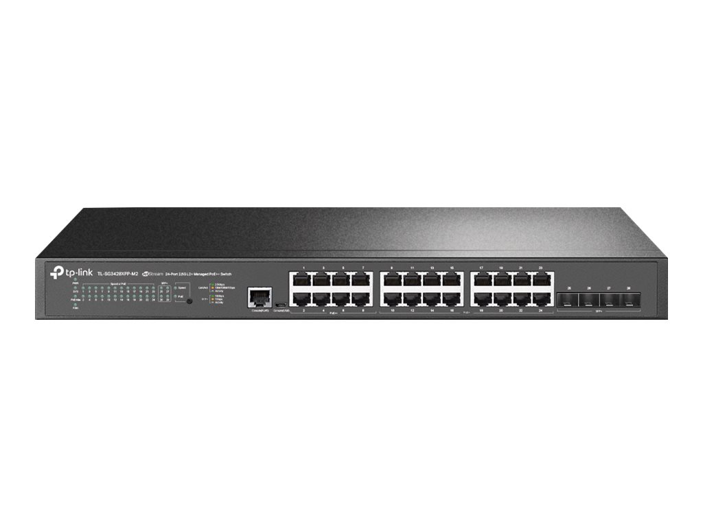 TP-LINK Switch SG3428XPP-M2 24x2.5GBit/4xSFP+ Managed 19" Omada SDN, 500 W PoE, WiFi 7/6E/6
