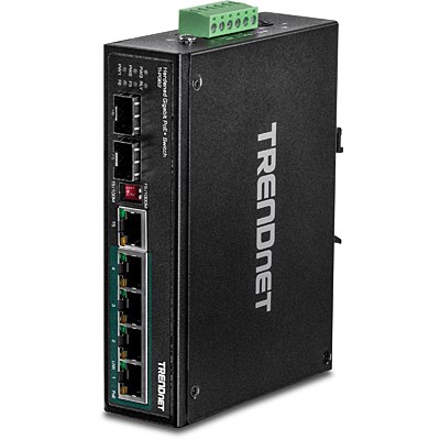 Przełącznik przemysłowy TRENDnet 6 portów Gbit PoE+ Metal