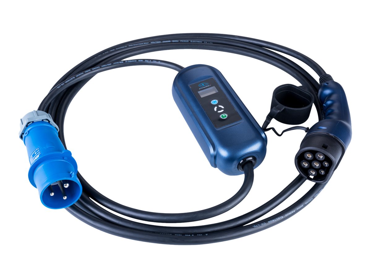 AKYGA Charger for electric cars AK-EC-14 CEE 3pin Type2 LCD 32A 5m blue