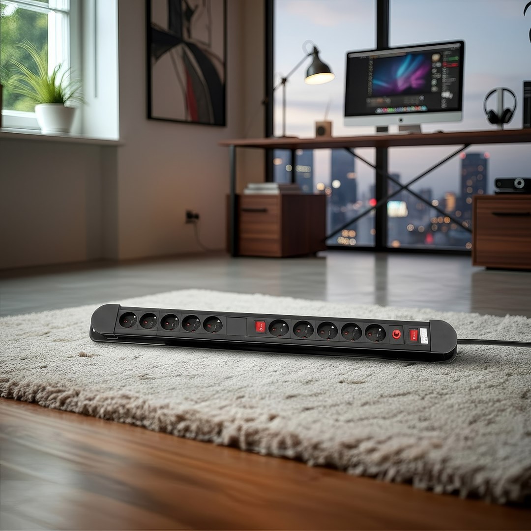 MACLEAN LISTWA ZASILAJĄCA 10 GNIAZD 3680W MCE10