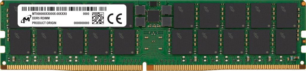 Micron RDIMM 128GB DDR5 2Rx4 5600MHz PC5-44800 ECC REGISTERED MTC40F2047S1RC56BR