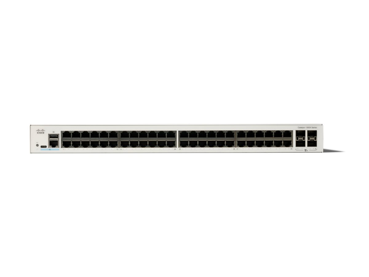 CISCO Catalyst 1300X 48-Port Switch Data-Only 4 x 10G SFP+ Uplinks 25G for Stacking