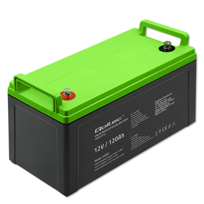 Qoltec Akumulator żelowy | 12V | 120Ah | GEL | 34.8kg