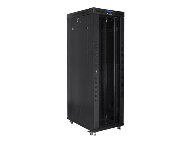 LANBERG SZAFA STOJĄCA RACK 19" 42U 800X1000 DRZWI SZKLANE LCD CZARNA FF01-8042-12BL (FLAT PACK)