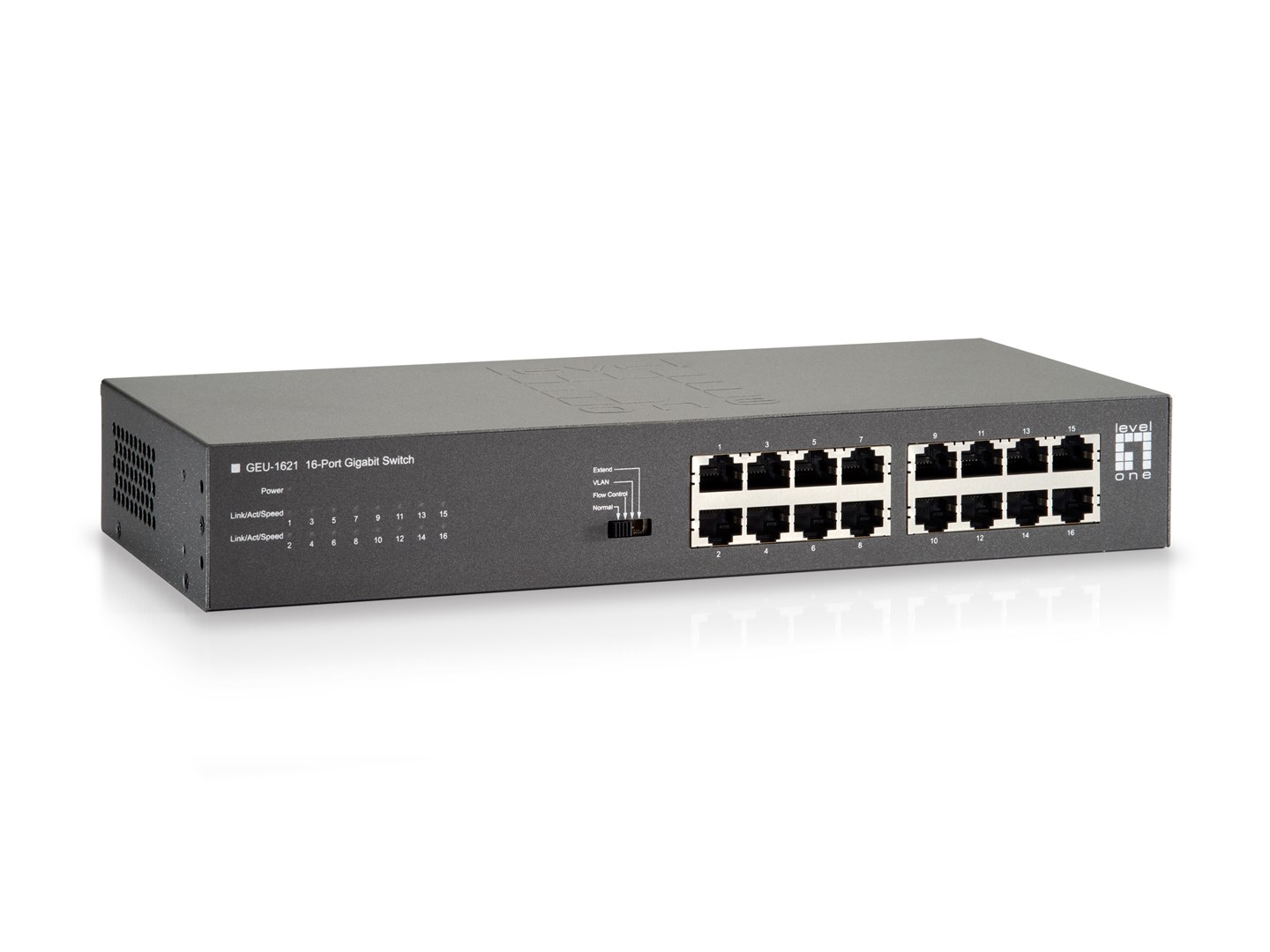 LevelOne GEU-1621 przełącznik sieciowy Gigabit Ethernet (10/100/1000) Szary