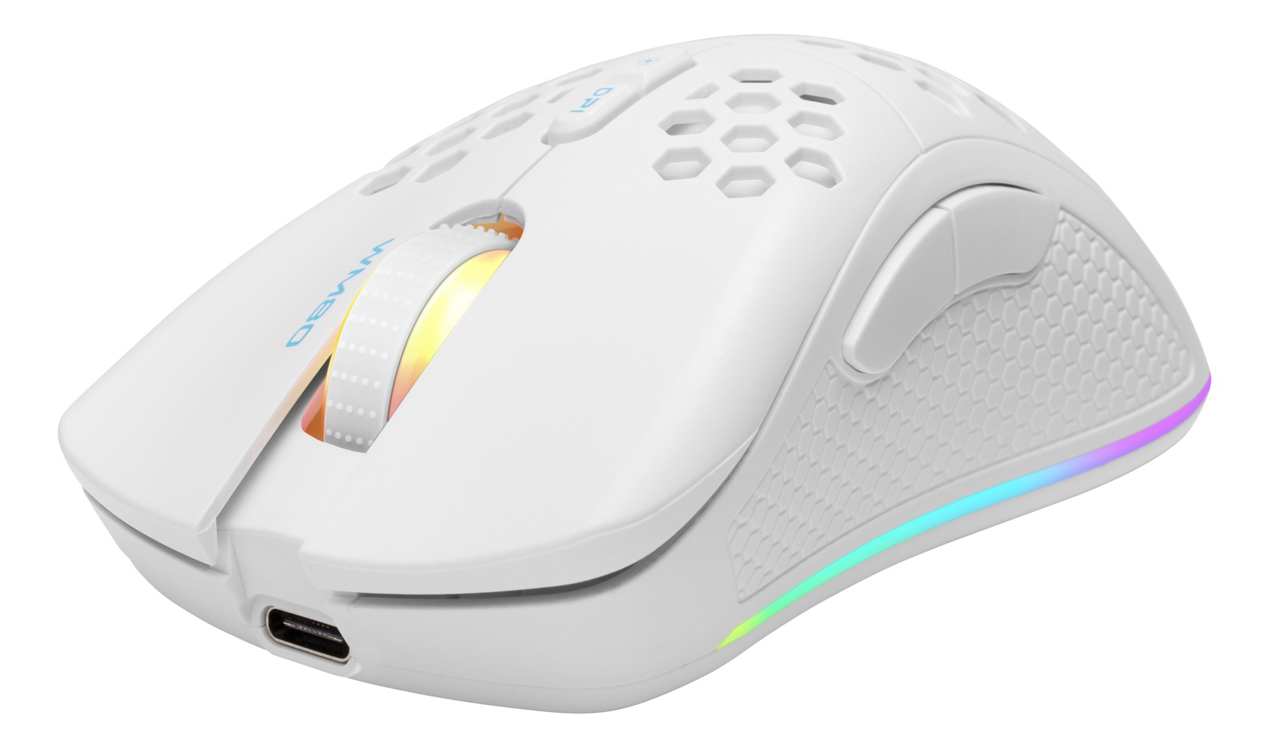 Deltaco Gaming GAM-120-W myszka Dla praworęcznych RF Wireless + Bluetooth + USB Type-A Optyczny 4800 DPI