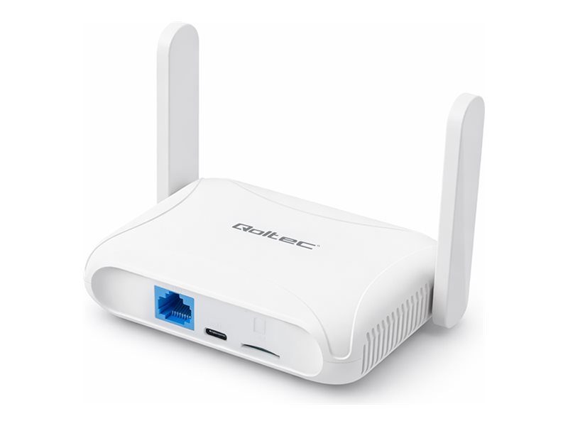 QOLTEC ROUTER 4G LTE WI-FI 6 | AX300 | 2.4GHZ | DUAL ANTENA | USB-C | MICRO SIM