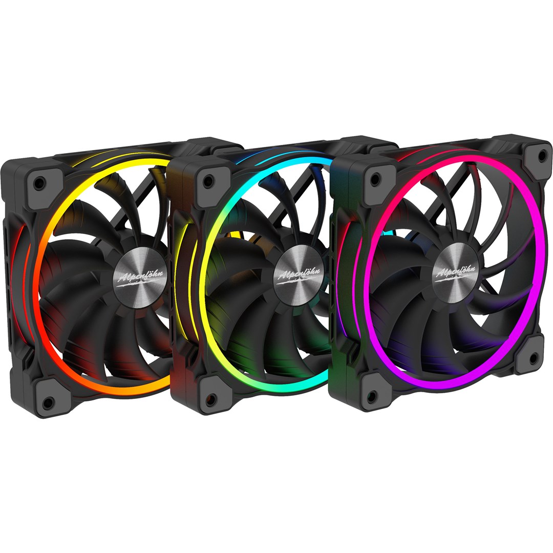 Alpenföhn Wing Boost 3 Obudowa komputera, Procesor Wentylator 12 cm Czarny 3 szt.