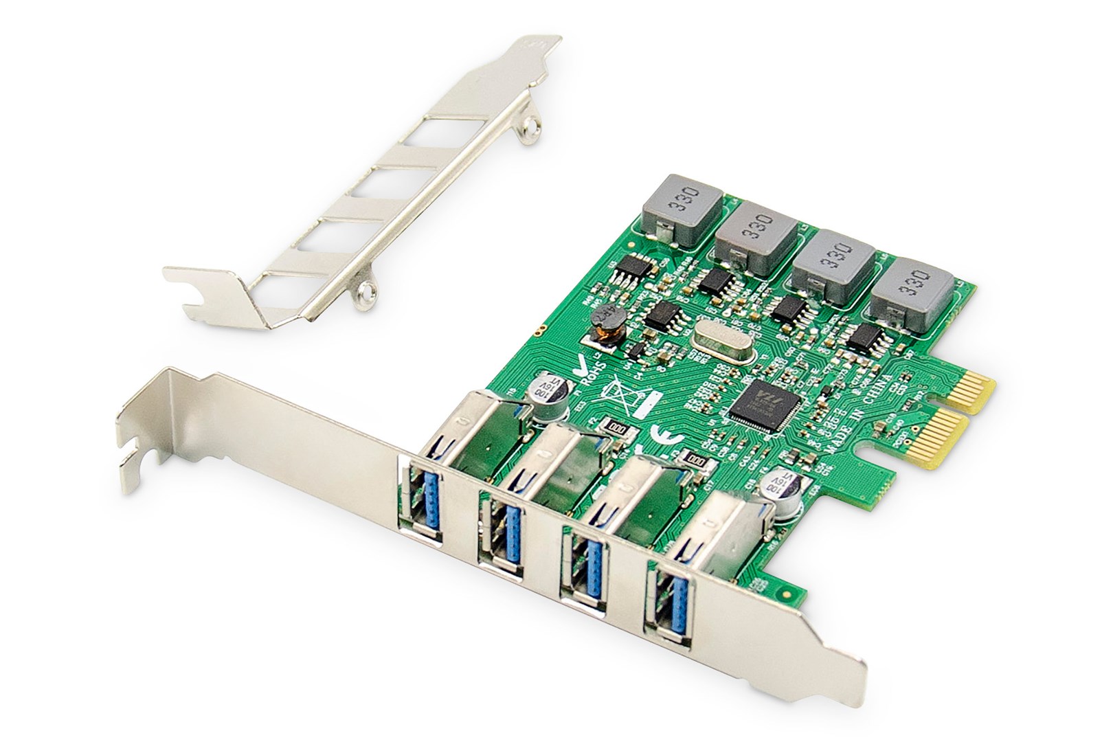 Kontroler USB 3.0 DIGITUS DS-30226 PCIe, 4x USB 3.0, Low Profile, Chipset VL805