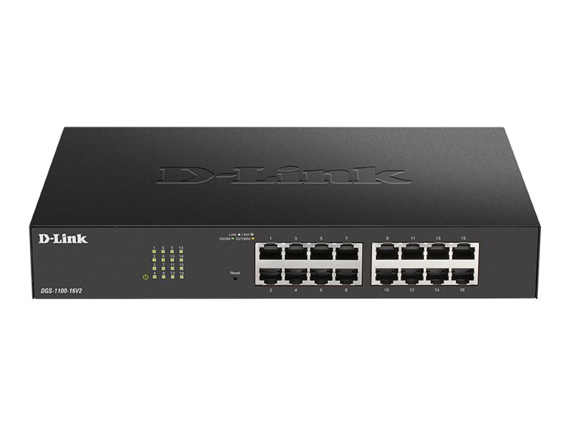 D-Link DGS-1100-16V2 switch zarządzalny L2 Gigabit Ethernet (10/100/1000) Czarny