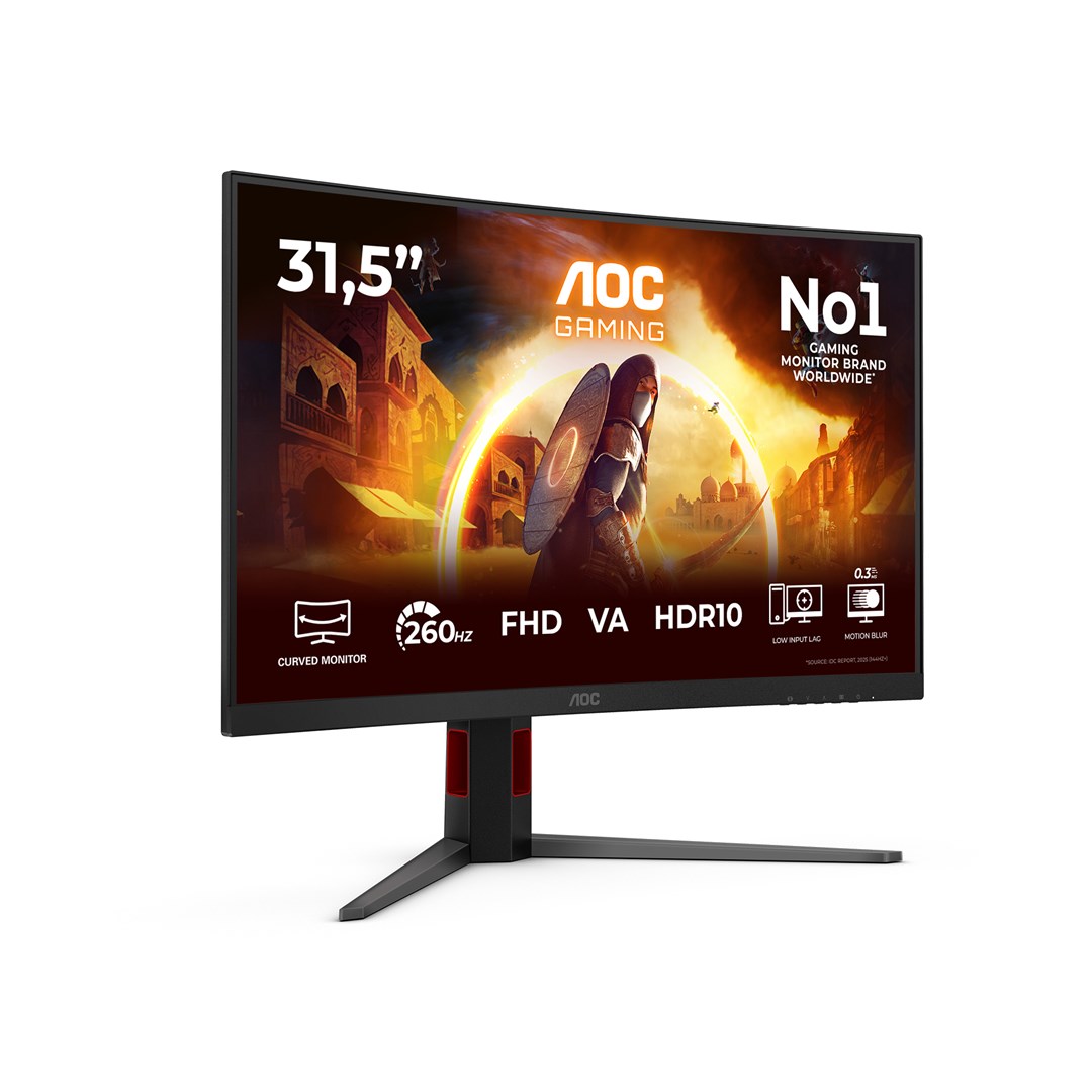 Monitor 31,5" AOC G4 C32G4Z 1920x1080px Full HD LCD Curved Czarny, Czerwony