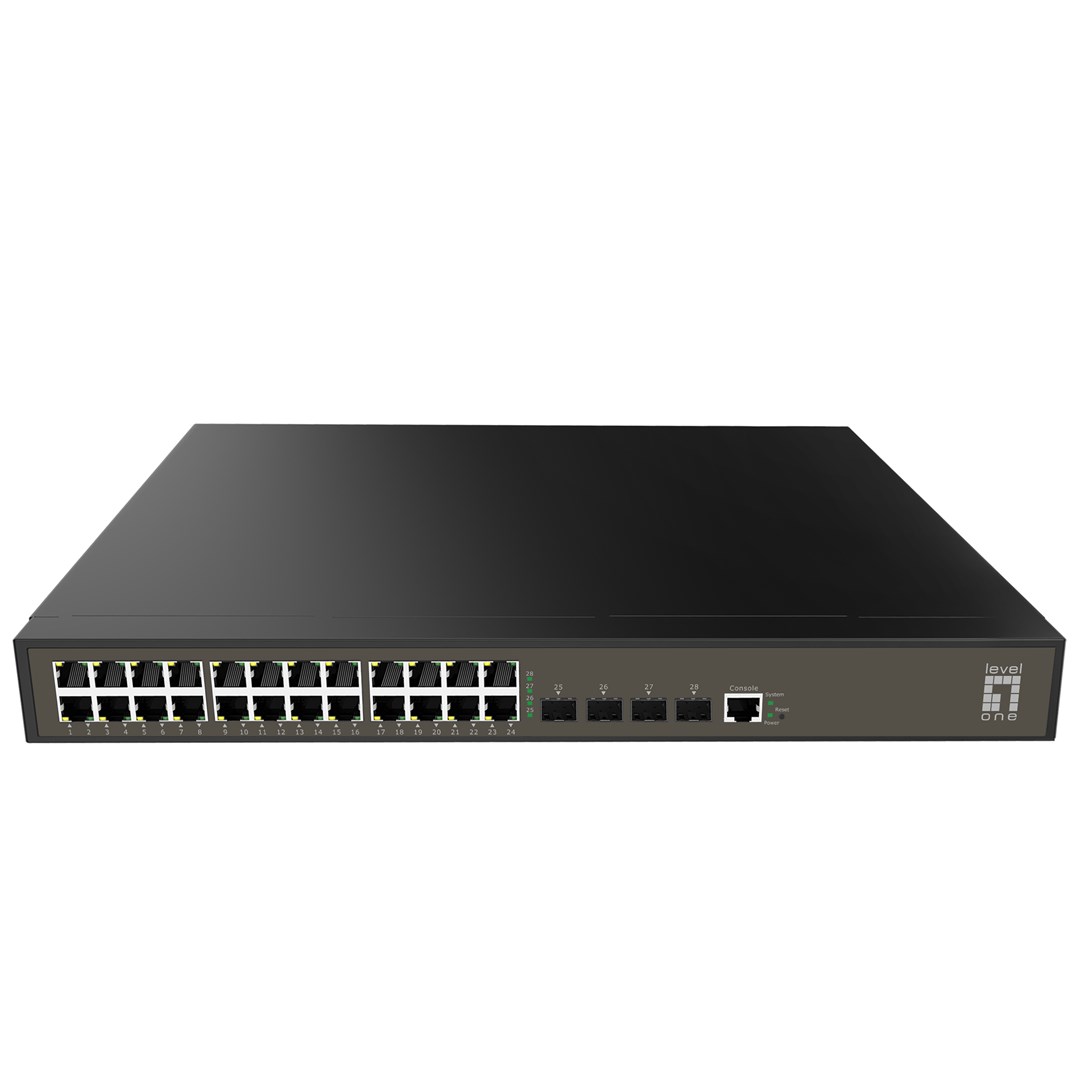 Przełącznik zarządzalny LevelOne GB/L2+ 28-portowy 19" 2,5 Gb/s