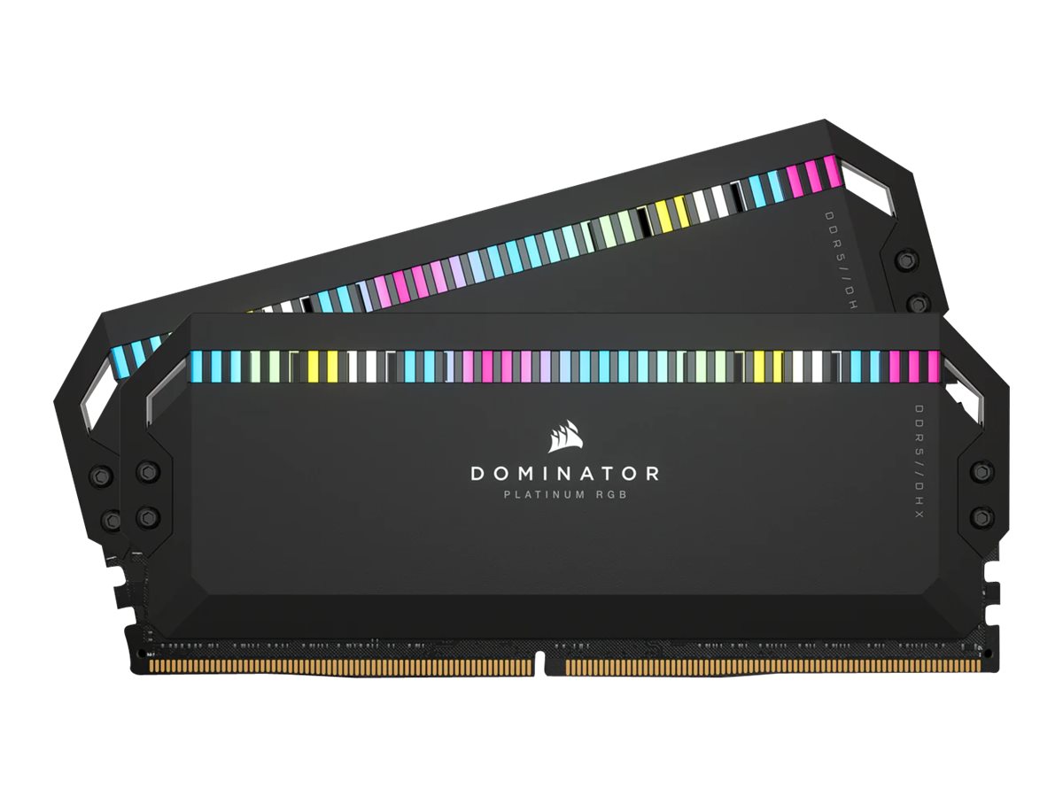 CORSAIR DOMINATOR PLATINUM RGB 64GB 2x32GB DDR5 6400MT/s DIMM Unbuffered 32-40-40-84 Std PMIC XMP 3.0 Black Heatspreader RGB LED 1.4