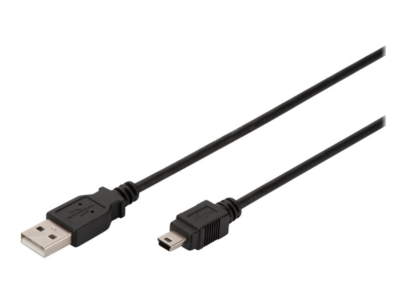 DIGITUS Kabel USB A/miniUSB B (5pin) M/M "Canon" czarny 1,8m USB 2.0 HighSpeed