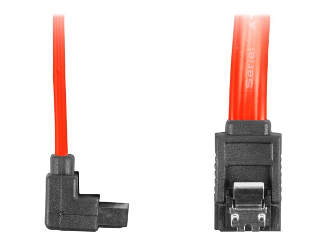 LANBERG CA-SASA-13CC-0030-R Lanberg kabel SATA DATA II (3GB/S) F/F 30cm z zatrzaskami metal. kątowy czerwony