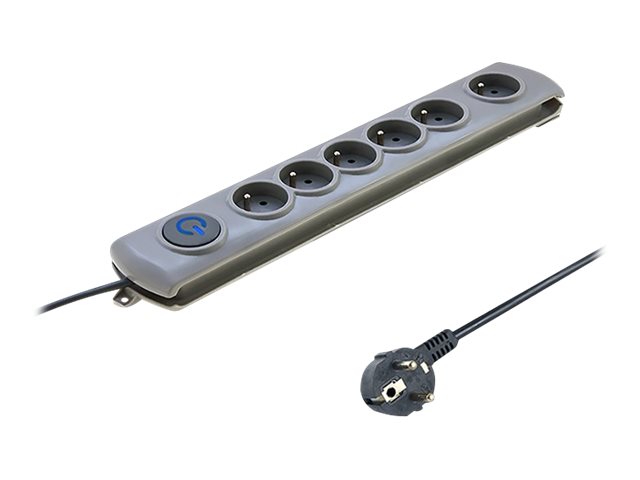 Listwa antyprzepięciowa Quick Switch, 6 gniazd, 1,8m, szara