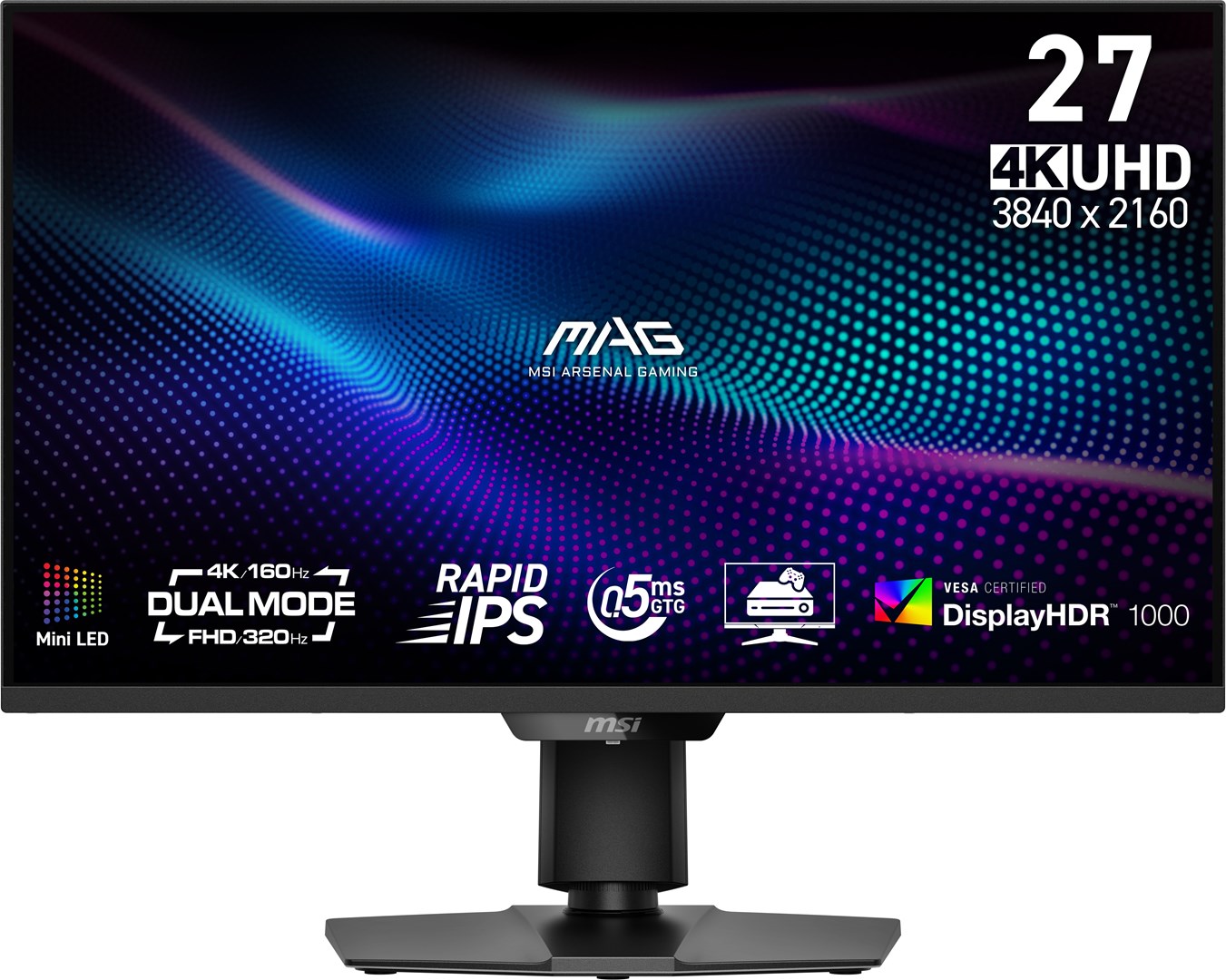 MSI MAG 274UPDFDE E16M monitor komputerowy 68,6 cm (27") 3840 x 2160 px 4K Ultra HD LED Czarny