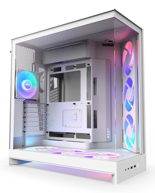 NZXT OBUDOWA H9 FLOW RGB+ MIDI TOWER Z OKNEM BIAŁA