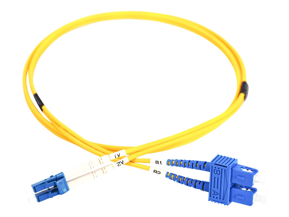 Patch cord światłowodowy FO LC/SC, duplex, SM 9/125, OS2, LSOH, 5m, żółty