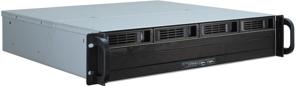 Inter-Tech IPC 2U-2404S Rack Czarny, Srebrny