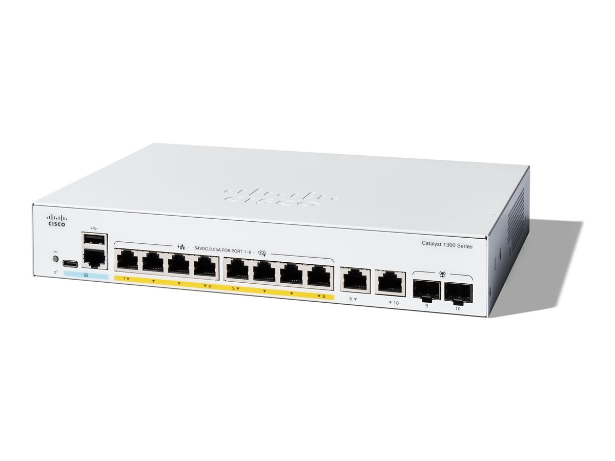 CISCO Catalyst 1300 8-port GE Full PoE 2x1G Combo REMANUFACTURED