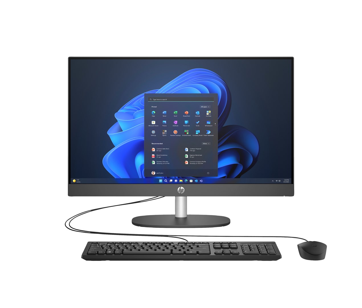 HP ProOne 245 G10 AiO Ryzen 7 77730U 23.8"FHD IPS 250nits AG 16GB DDR4 3200 SSD512 Radeon Vega 8 Kb+Mouse Cam 5Mpx + IR W11Pro Black 3Y OnSite