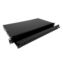 Alantec Przełącznica światłowodowa 24xSC simplex / 24xLC duplex 19" 1U z płytą czołową oraz akcesoriami montażowymi (dławiki, opaski), wysuwalna (FOP-1U-24SCS-C)