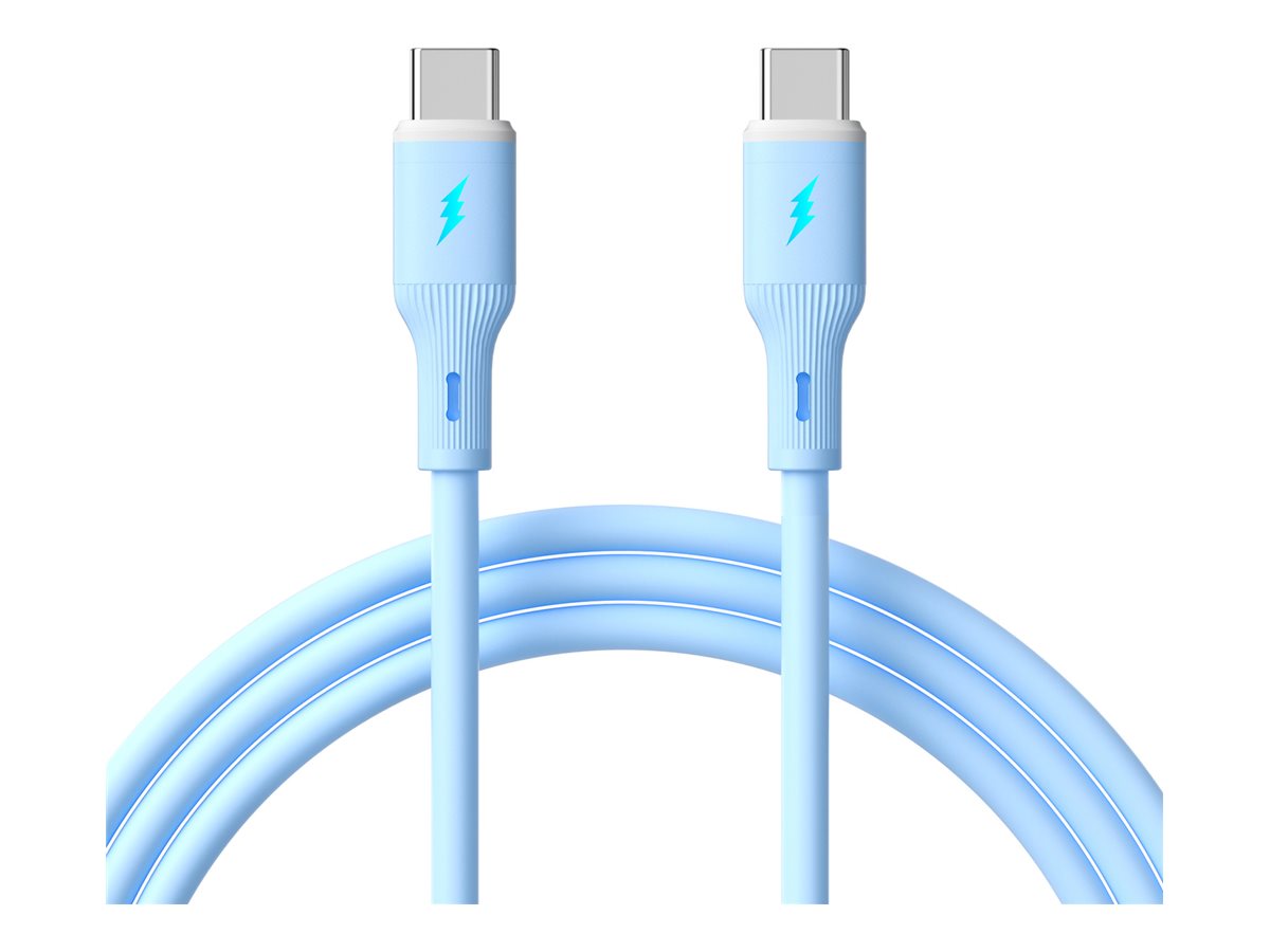 AKYGA Cable USB AK-USB-68 USB type C m / USB type C m ver. 2.0 60W 1m Blue Silicone