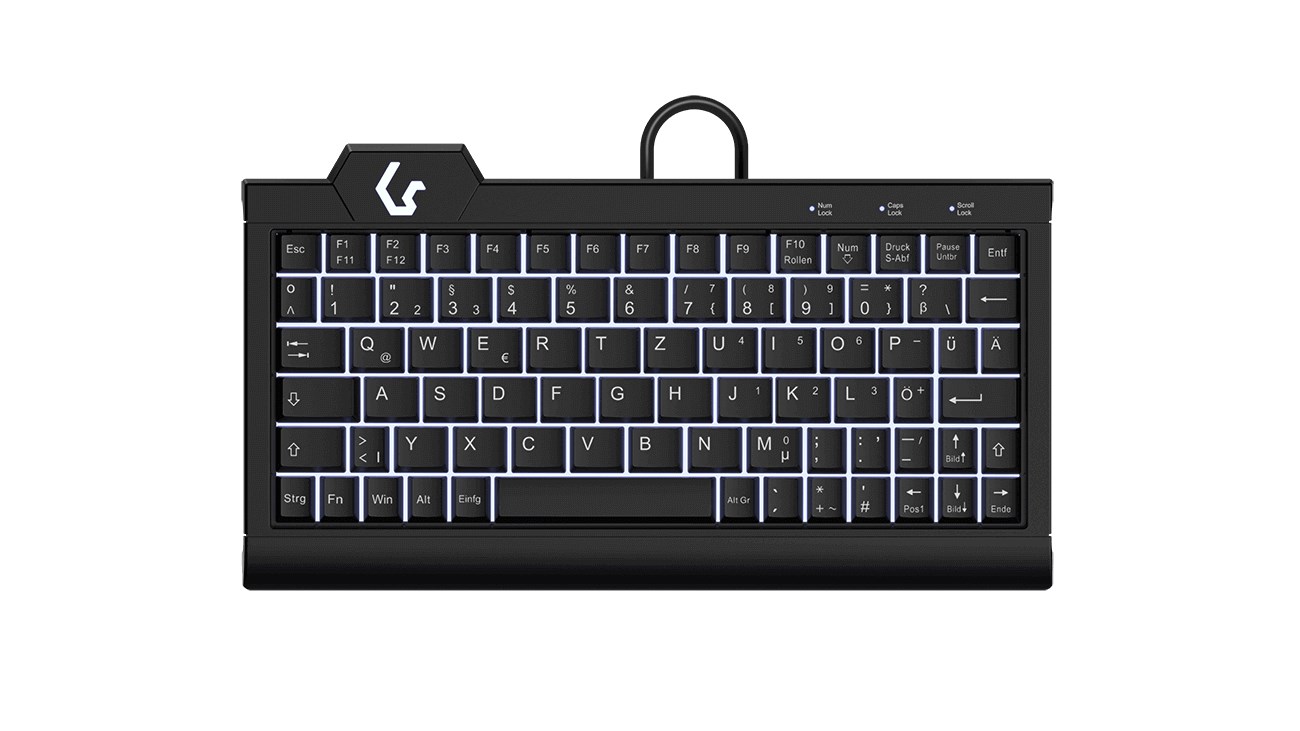 KeySonic KSK-3010ELC (DE) klawiatura Dom USB QWERTZ Niemiecki Czarny