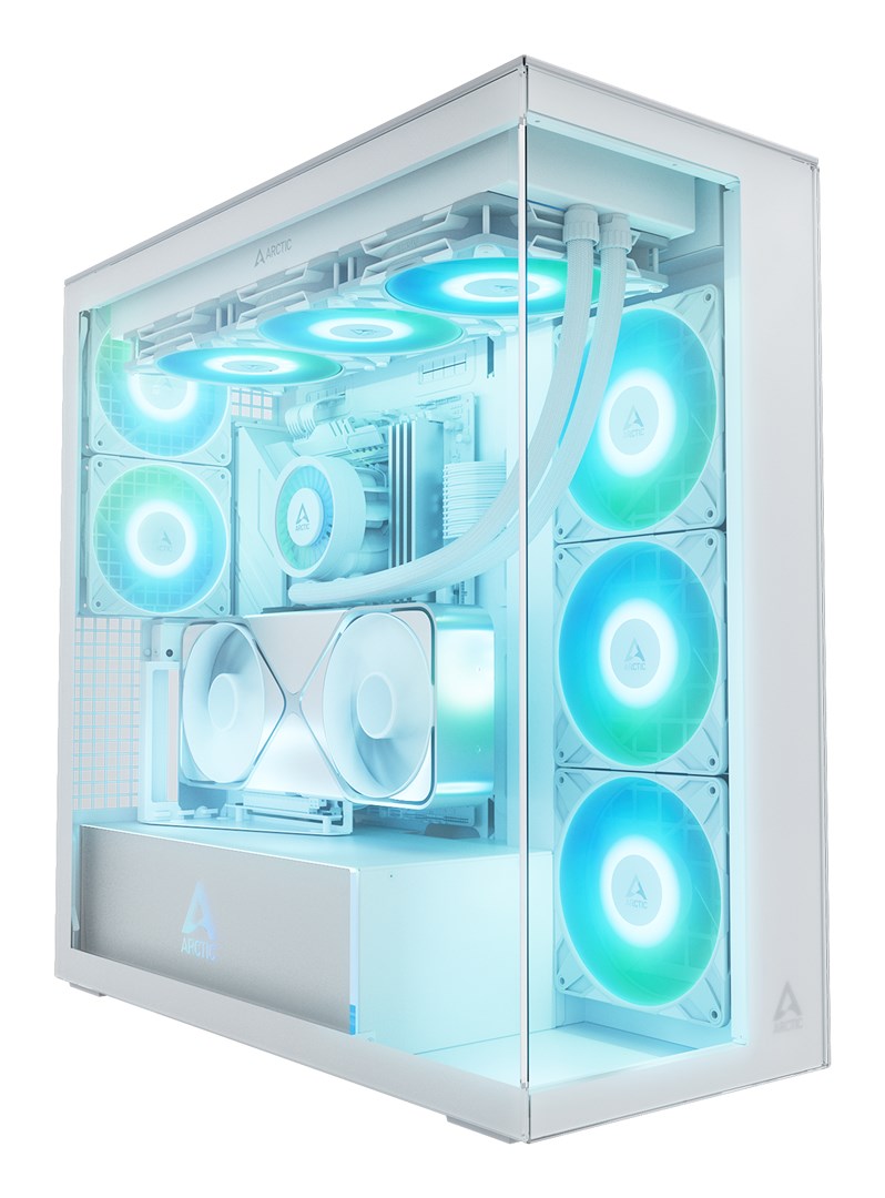 Okno Arctic Xtender Weiß Transparentes Glasfenster mit GPU mount