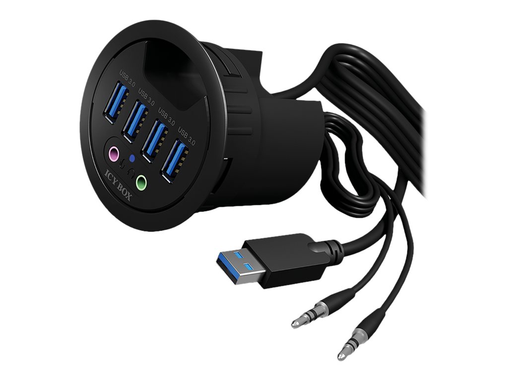 ICY BOX IB-HUB1403A Hub do Biurka 4x USB 3.0 audio input/output