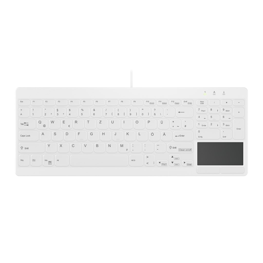 Aktywna Klawiatura USB AK-C7412F-GUS-W/GE QWERTZ Niemiecki Biały