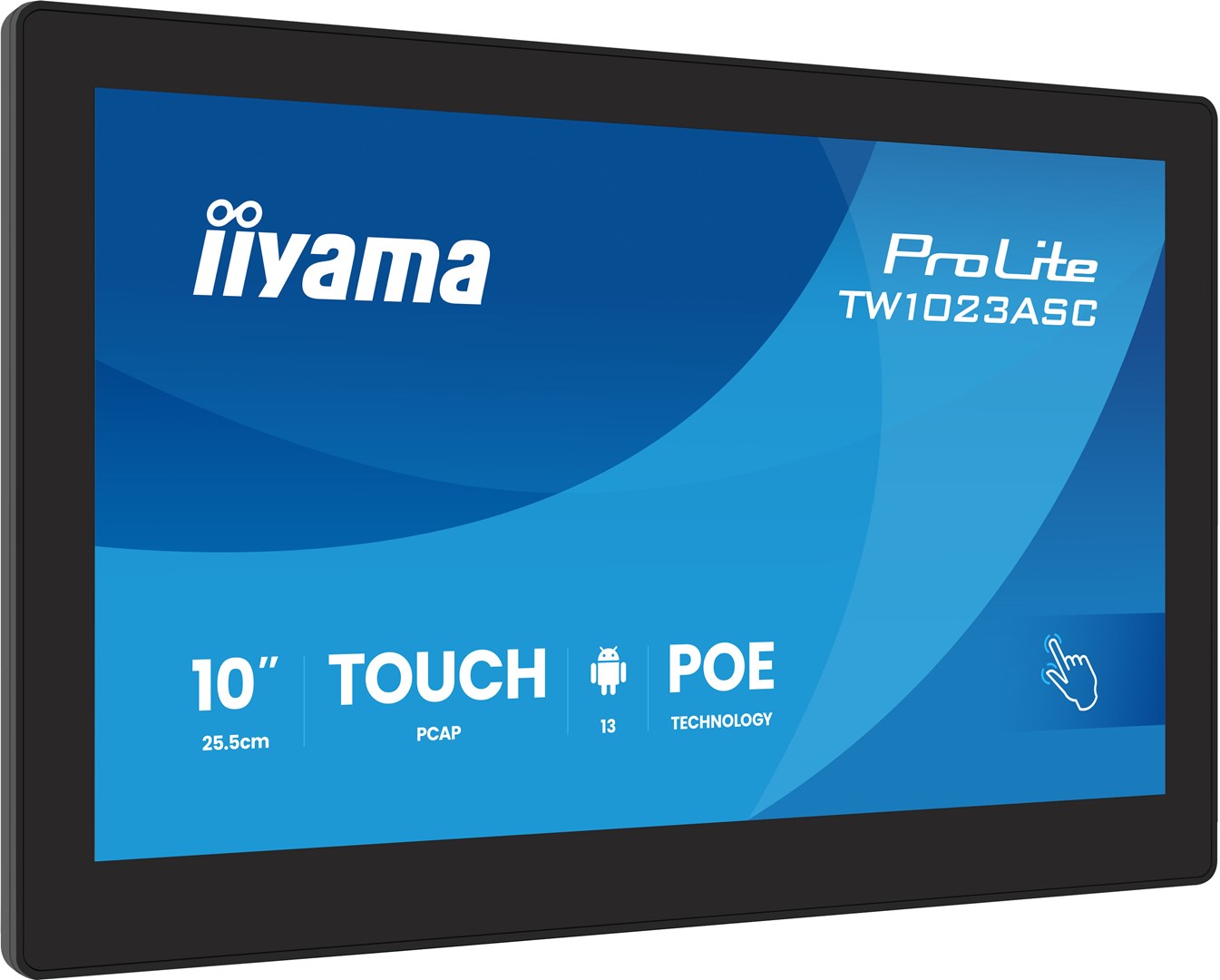 iiyama TW1023ASC-B3P signage display Kiosk 25,6 cm (10.1") Wi-Fi 385 cd/m2 WXGA Czarny Ekran dotykowy Procesor wbudowany Android 24/7